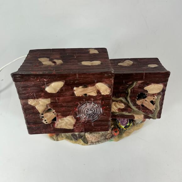 Halloween Village Lighted Laboratory Witches Brew Mummy Haunted House Ceramic - Picture 6 of 16